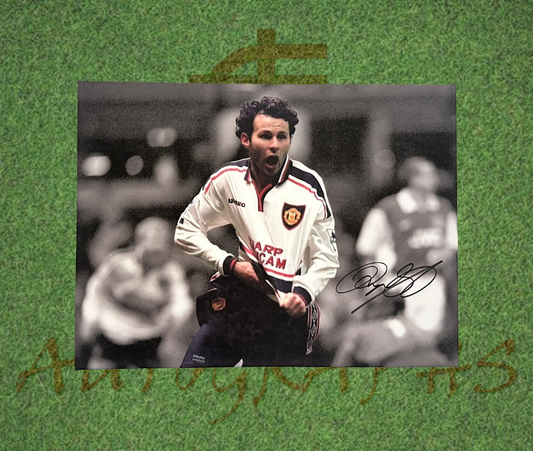 Ryan Giggs Signed Manchester United 1999 Canvas Celebration 16x12