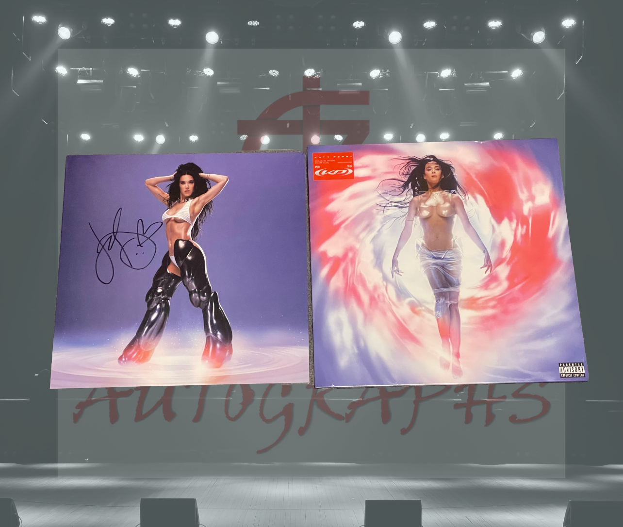 Katy Perry Signed 143 Vinyl and 12x12 Art card