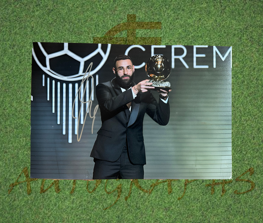 Karim Benzema Signed Ballon D’or A4 Photograph