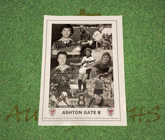 Ashton Gate 8 Signed A3 Bristol City Football Club Photo