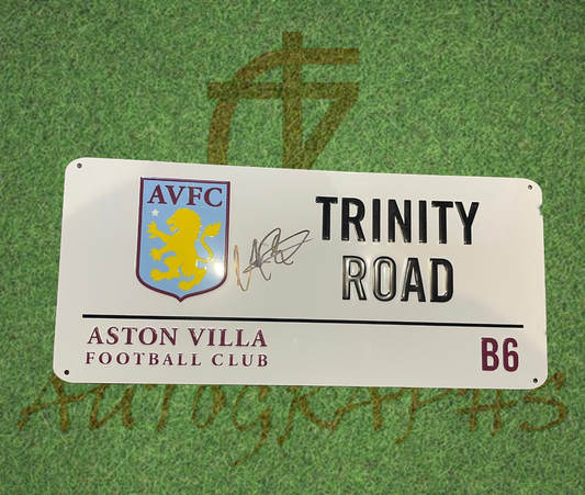 Unai Emery Signed Aston Villa Football Trinity Road Street Sign