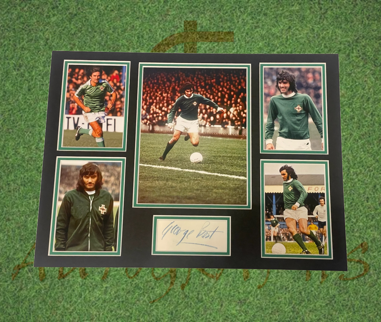 George Best Signed Northern Ireland Display Photo