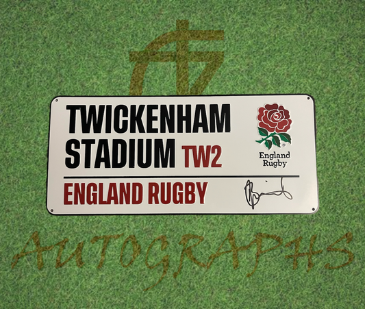 Billy Vunipola Signed England Rugby Twickenham Street Sign