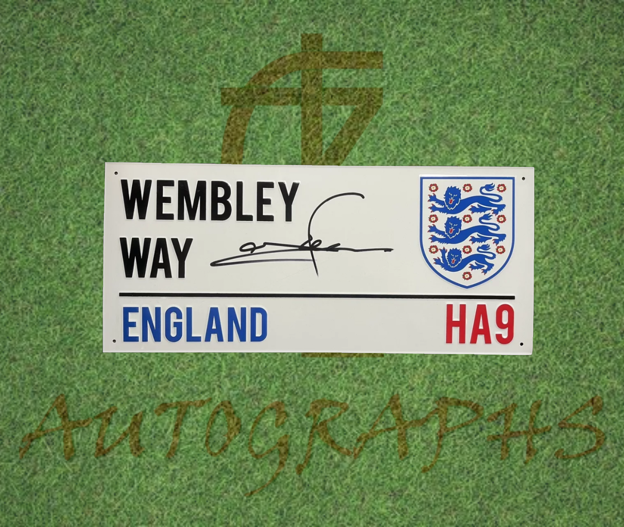 Stuart Pearce Signed England Football Wembley Way Street Sign