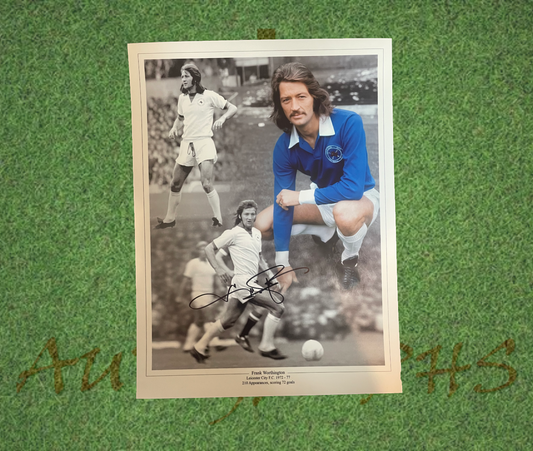 Frank Worthington Signed 16x12 Leicester City Football Club Photo