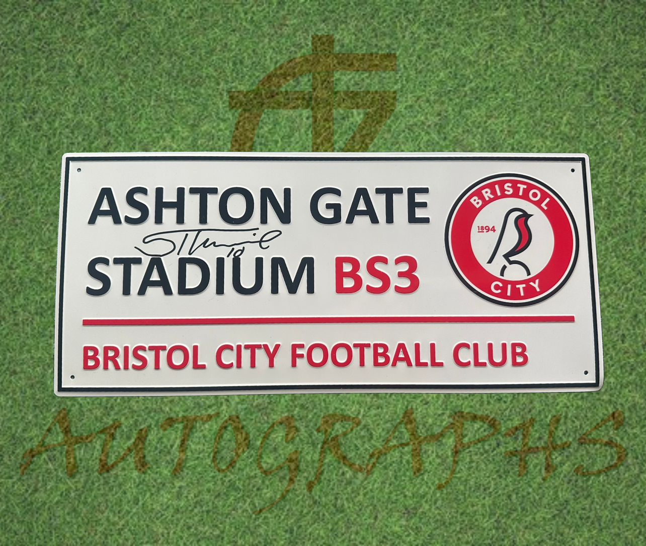 Scott Twine Signed Bristol City Street Sign