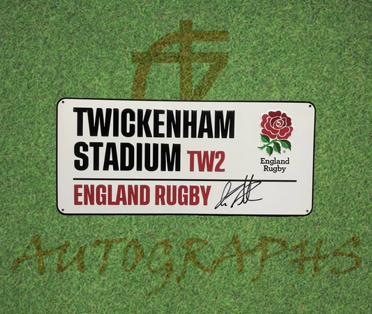 Chris Robshaw Signed England Rugby Twickenham Street Sign