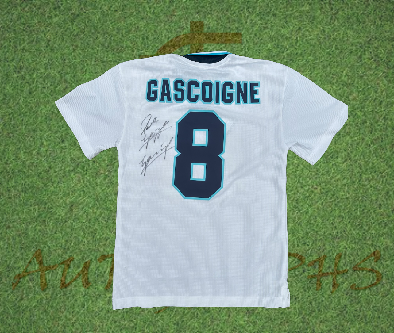 Paul Gazza Gascoigne Signed England Football Signed Euro 96 1996 Home Shirt