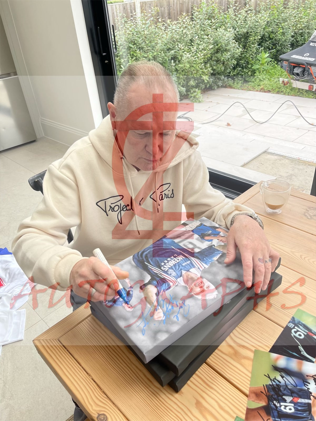 Paul Gascoigne Signed Rangers Football Canvas Montage 16x10