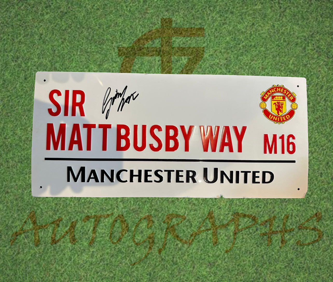 Gordon Strachan Signed Manchester United Street Sign