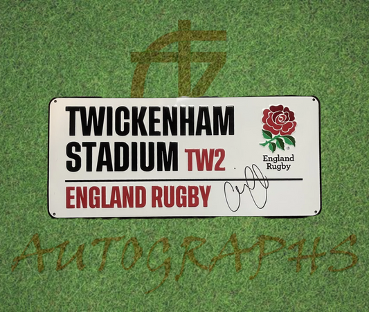 Chris Ashton Signed England Rugby Twickenham Street Sign