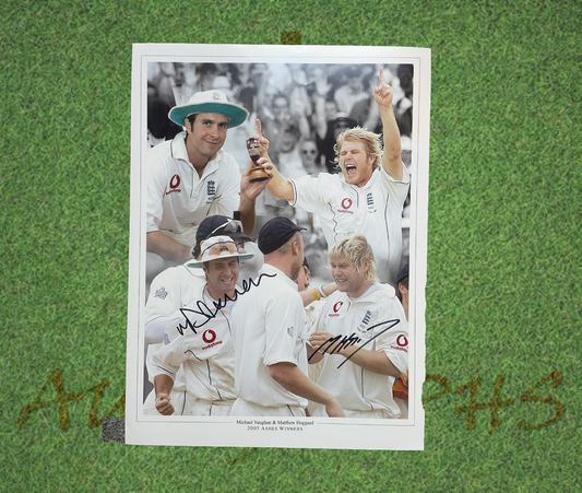 Michael Vaughan and Matthew Hoggard Signed England Cricket 16x12 Photo