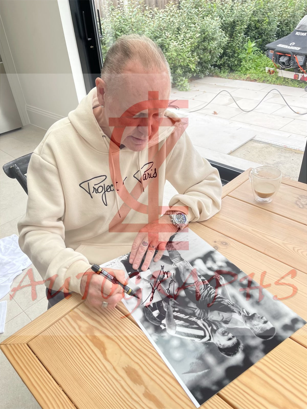 Paul Gascoigne Signed A3 England Football Vinnie Jones Squeeze Photo