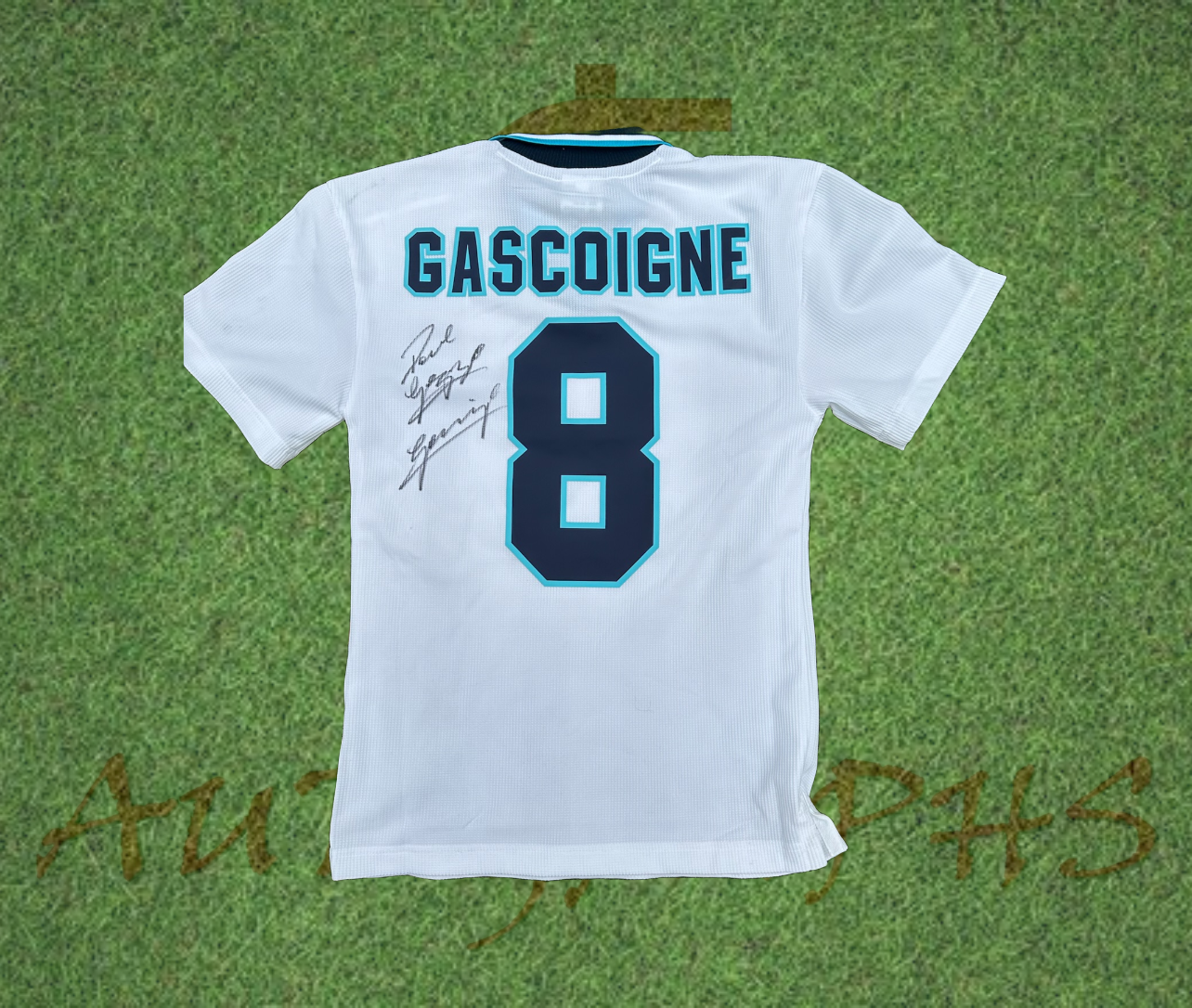 Paul Gazza Gascoigne Signed England Football Signed Euro 96 1996 Home Shirt