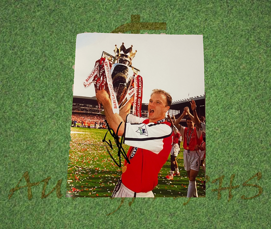 Dennis Bergkamp Signed Arsenal Football Club 10x8 Photo