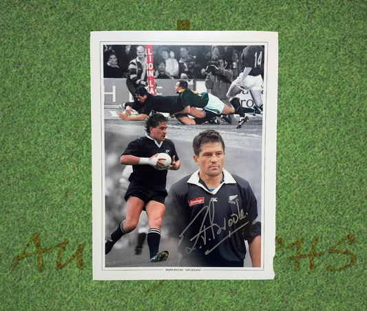 Zinzan Brooke Signed New Zealand All Blacks Rugby 16x12 Photo