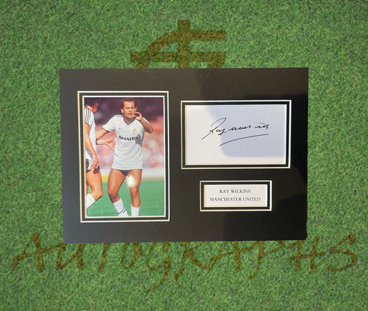 Ray wilkins Manchester United Signed Presentation Mount Display