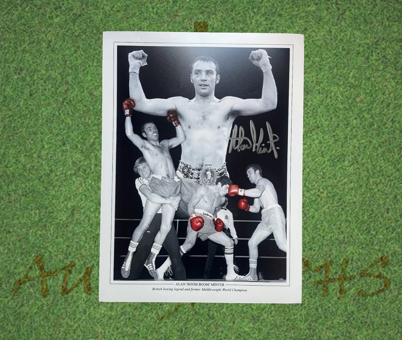 Alan Boom Boom Minter Signed Boxing 16x12 Photo