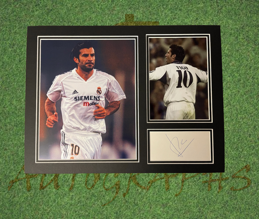 Luis Figo Signed Real Madrid Presentation Display Mount