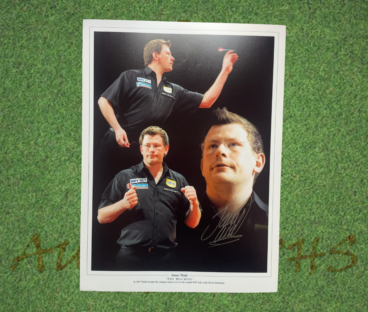 James The Machine Wade Signed 16x12 Darts Photo