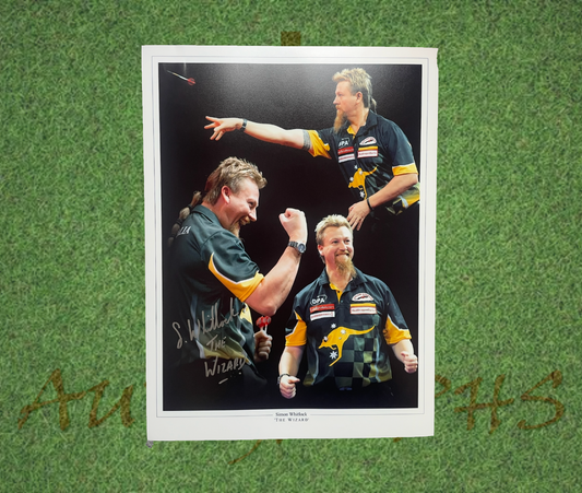 Simon The Wizard Whitlock Signed 16x12 Darts Photo