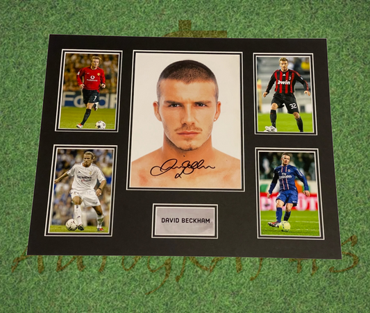 David Beckham Signed Career Display Mount