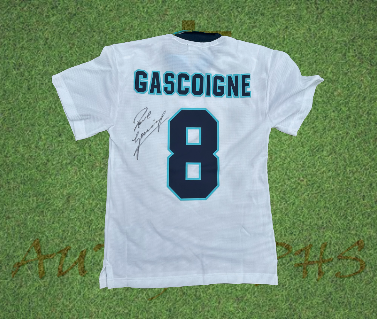 Paul Gazza Gascoigne Signed England Football Signed Euro 96 1996 Home Shirt