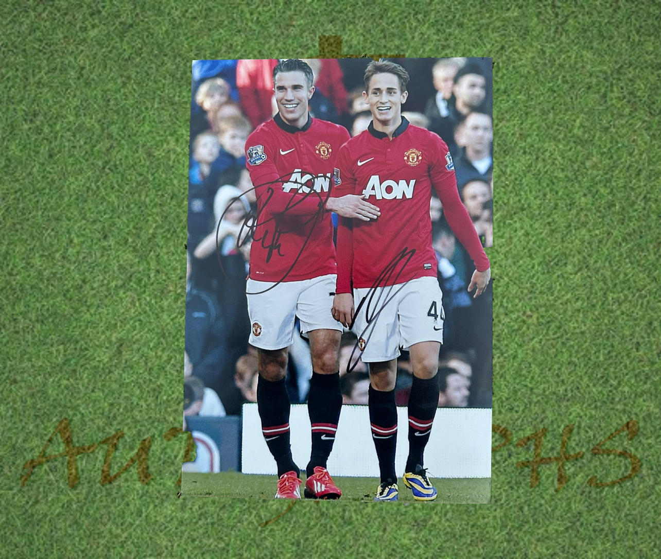 Robin Van Persie and Adnan Januzaj Signed Manchester United Football Club Photo