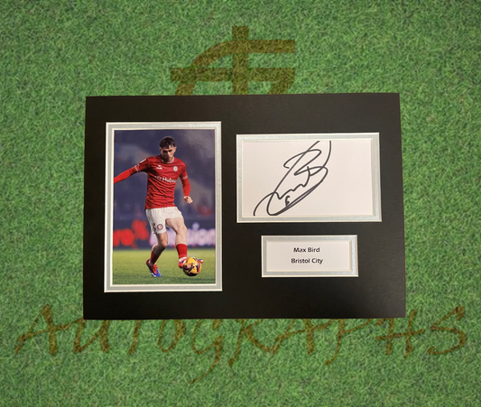 Max Bird Bristol City Signed Presentation Mount Display