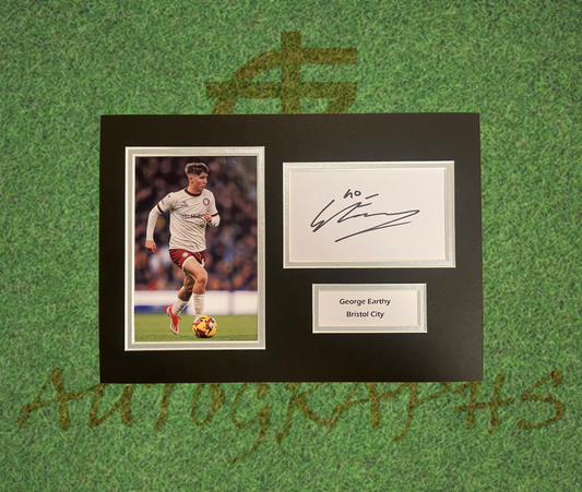 George Earthy Bristol City Signed Presentation Mount Display