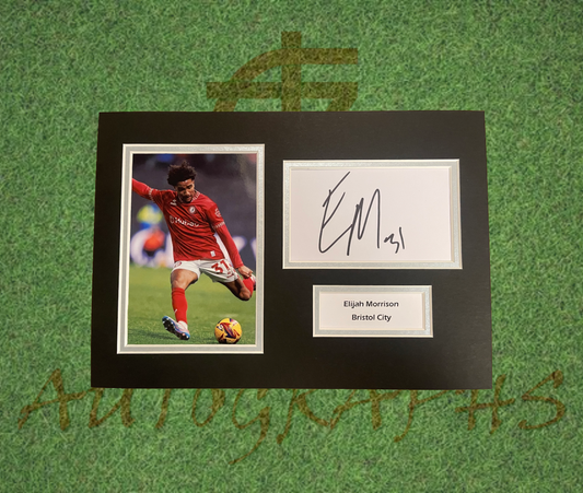 Elijah Morrison Bristol City Signed Presentation Mount Display