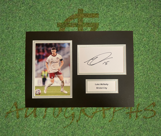 Luke McNally Bristol City Signed Presentation Mount Display