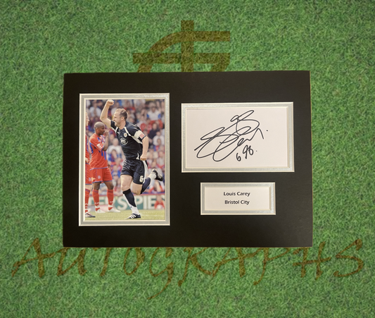 Louis Carey Bristol City Signed Presentation Mount Display