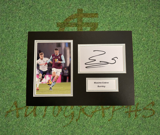 Maxime Estève Burnley Signed Presentation Mount Display