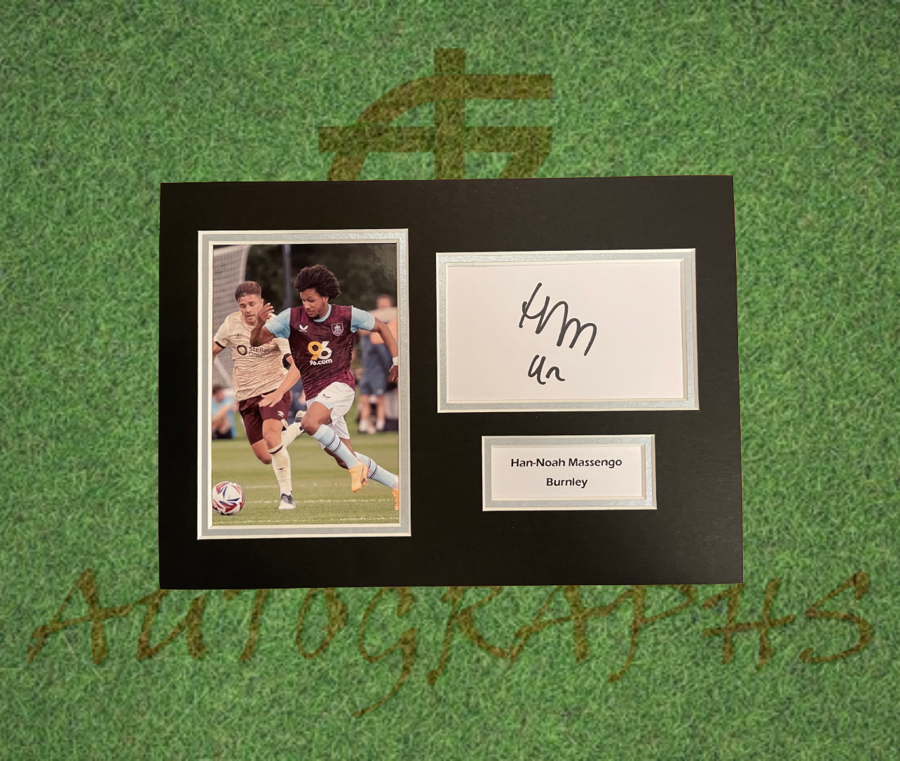 Han-Noah Massengo Burnley Signed Presentation Mount Display