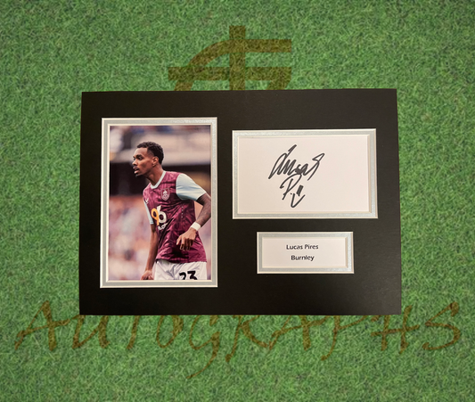 Lucas Pires Burnley Signed Presentation Mount Display