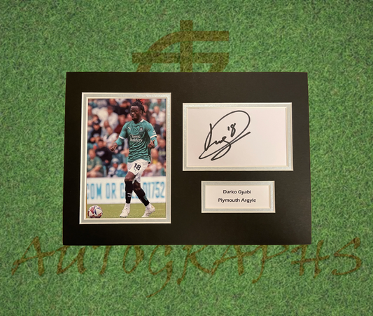 Darko Gyabi Plymouth Argyle Signed Presentation Mount Display