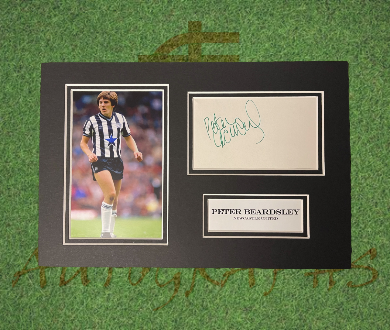 Peter Beardsley Signed Newcastle United Presentation Mount Display