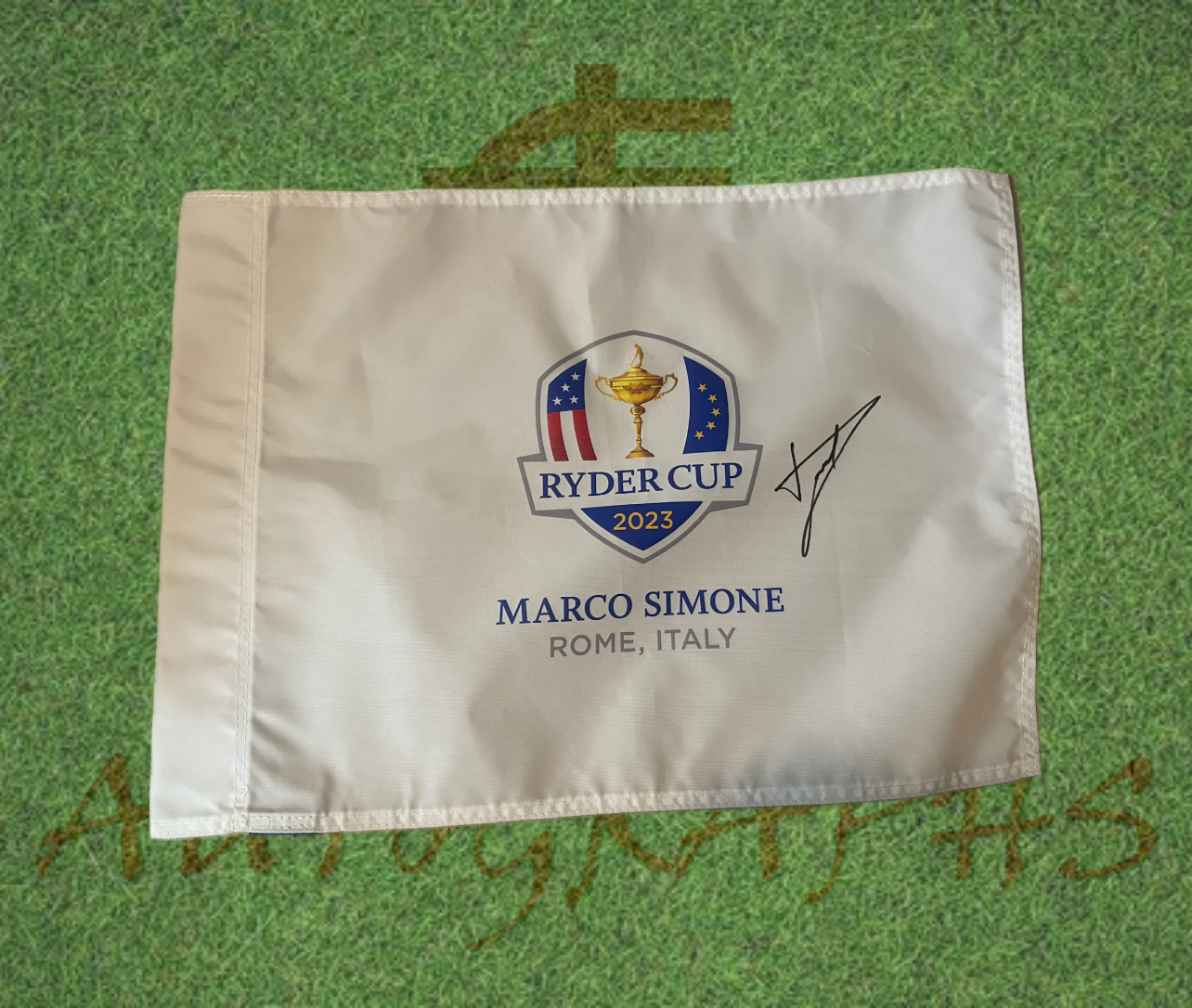 Luke Donald Signed 2023 Ryder Cup Flag