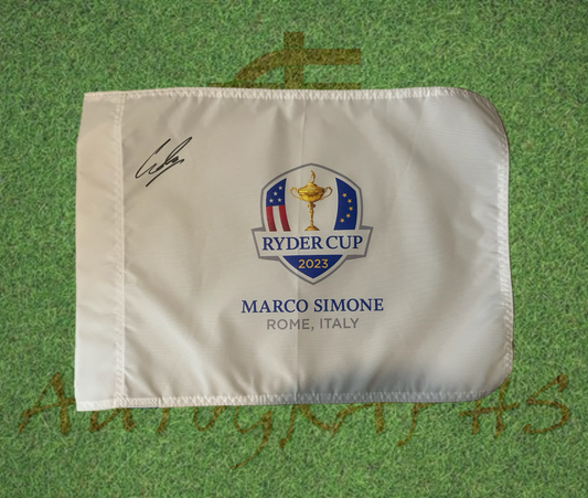 Nicolas Colsearts Signed 2023 Ryder Cup Flag