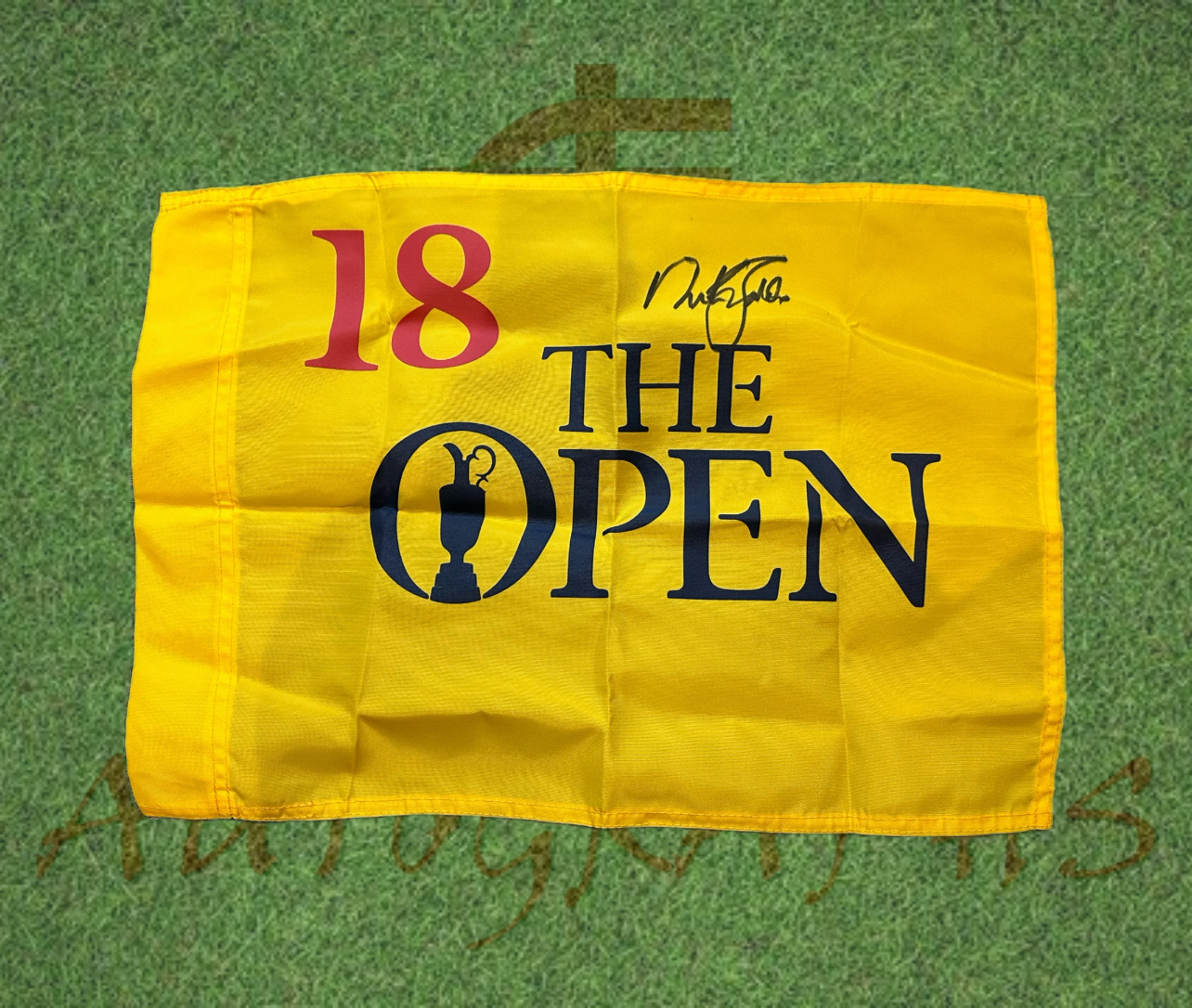 Sir Nick Faldo Signed The Open Golf Flag