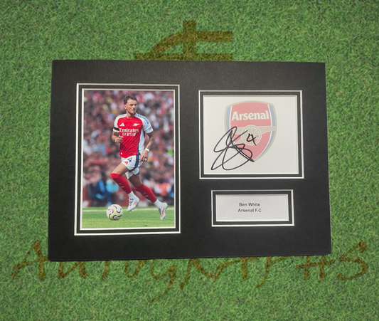 Ben White Arsenal Signed Presentation Mount Display