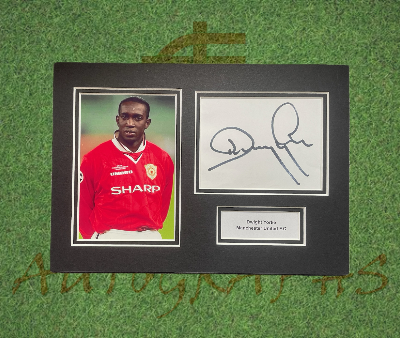 Dwight Yorke Manchester United Signed Presentation Mount Display