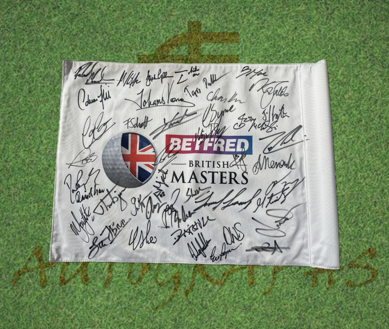 2023 British Masters Signed Golf Pin Flag