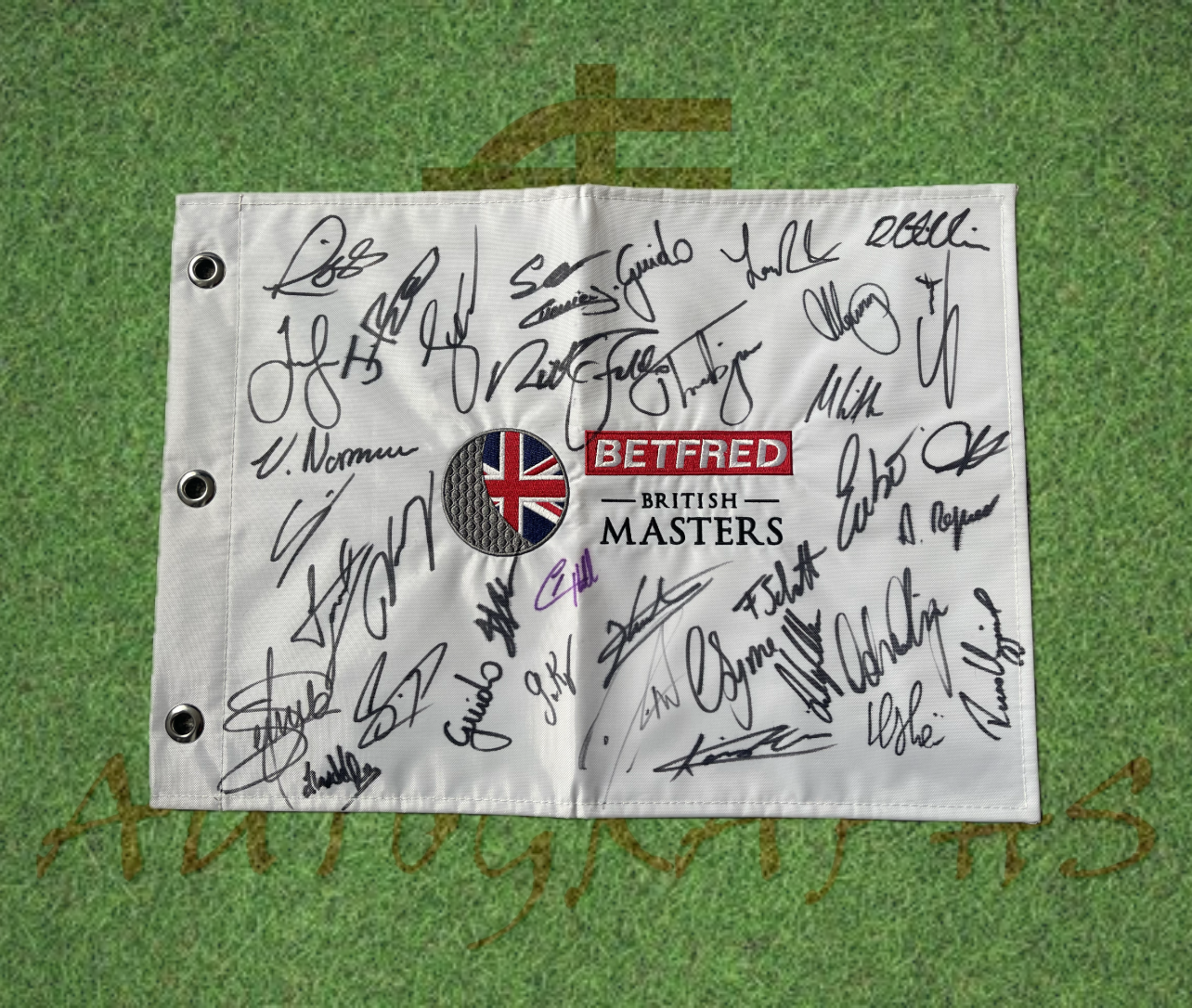 2024 British Masters Signed Golf Pin Flag