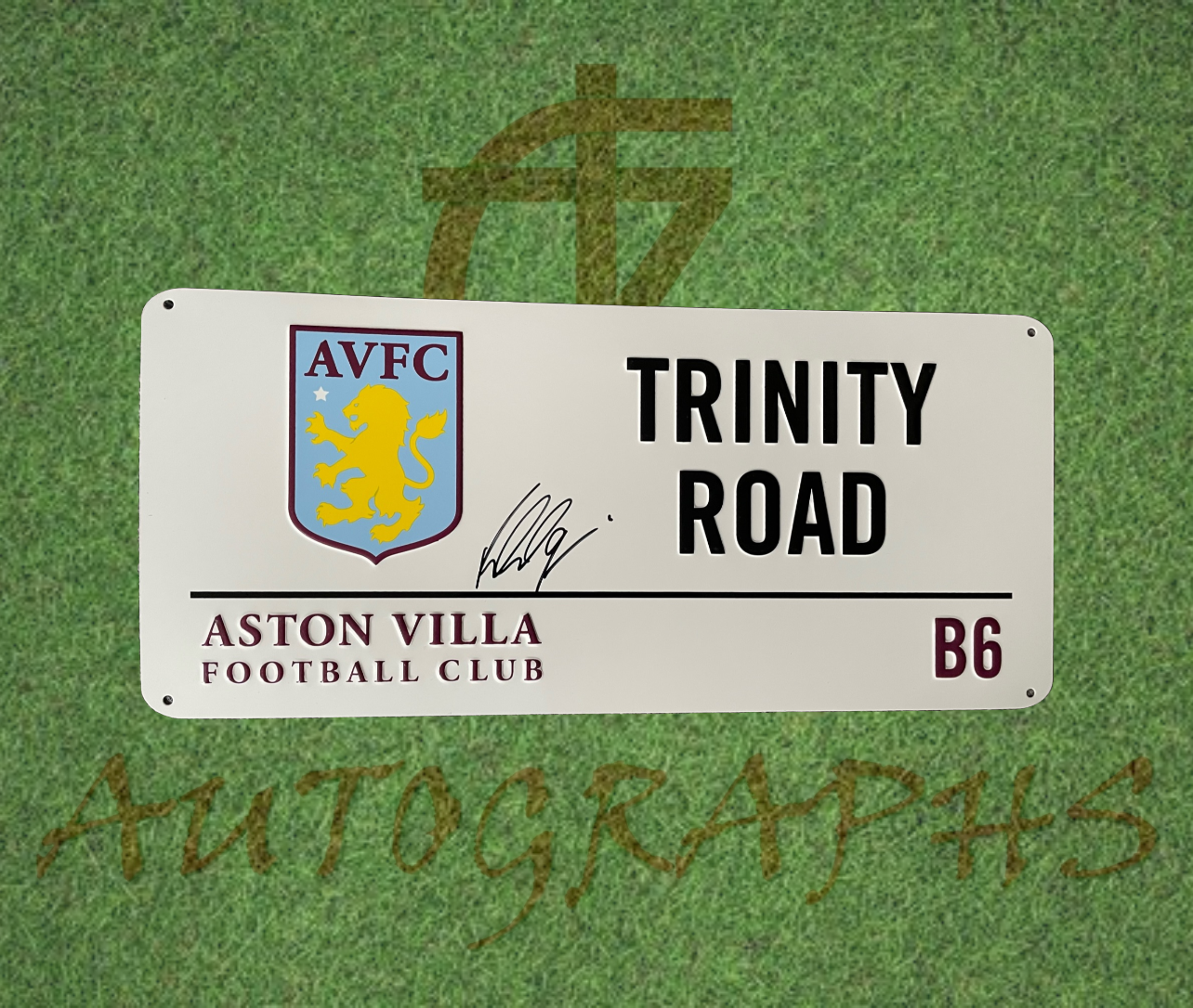 Danny Ings Signed Aston Villa Football Trinity Road Street Sign